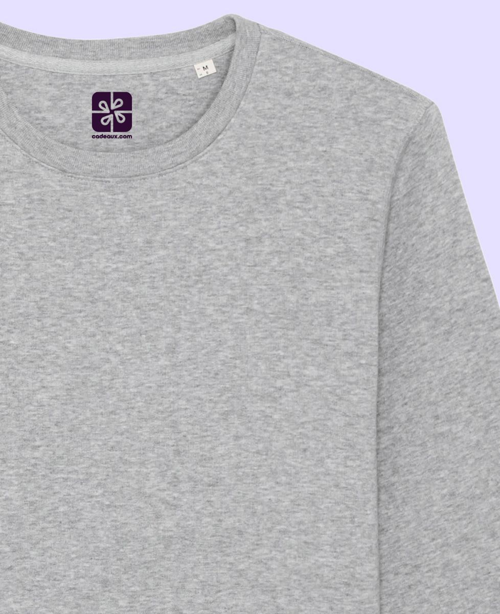 Sweatshirt homme Photo et texte sur le coeur