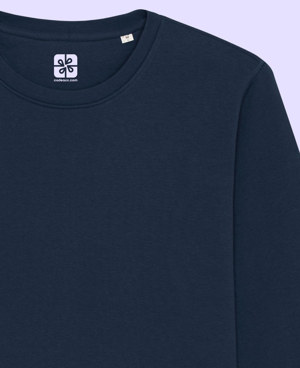 Sweatshirt homme Message brodé script personnalisé - Cadeaux Papa, Cadeaux Maman, Cadeaux Couple