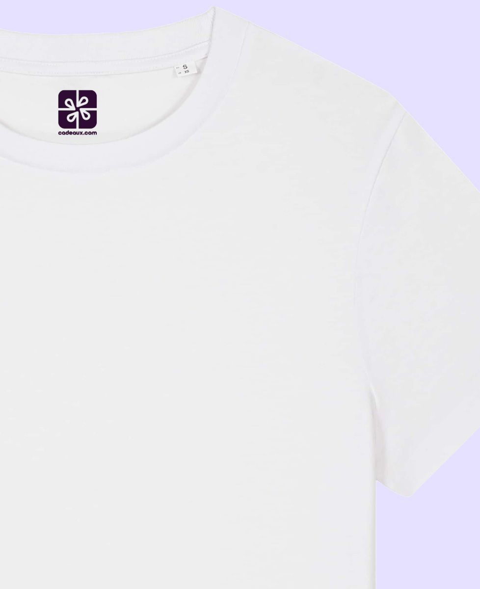 Tee shirt femme Broderie multicolore personnalisée - Cadeaux Papa, Cadeaux Maman