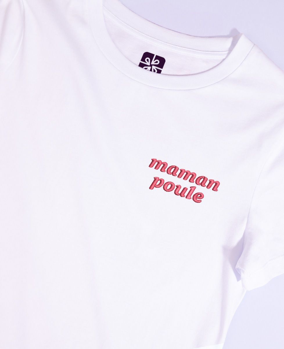 Tee shirt femme Maman poule brodé - Cadeaux Papa, Cadeaux Maman
