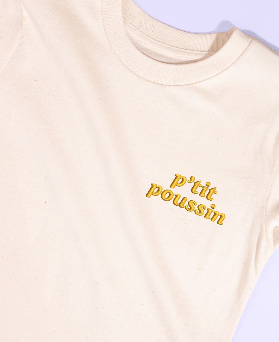 Tee shirt enfant P'tit poussin brodé - Cadeaux Papa, Cadeaux Maman