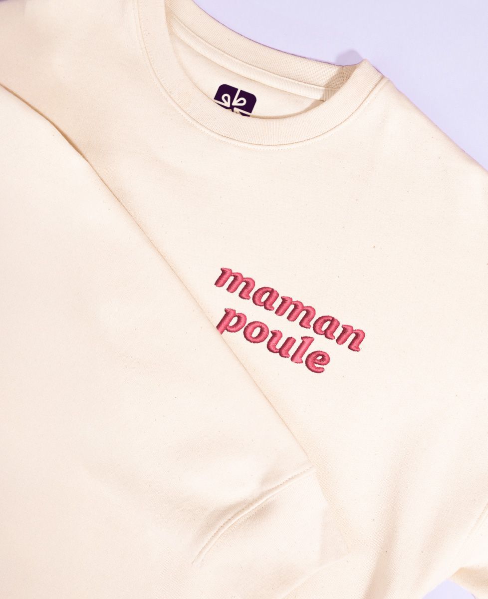 Sweatshirt femme Maman poule brodé - Cadeaux Papa, Cadeaux Maman